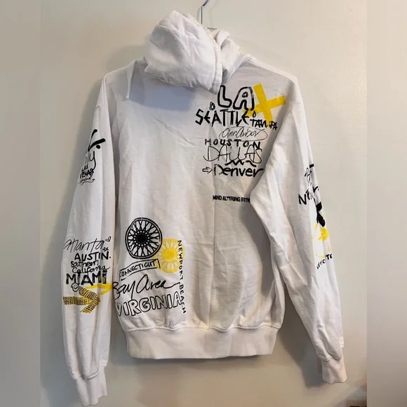 Soul White Graphic Hoodie for Men French Terry CottonSize M